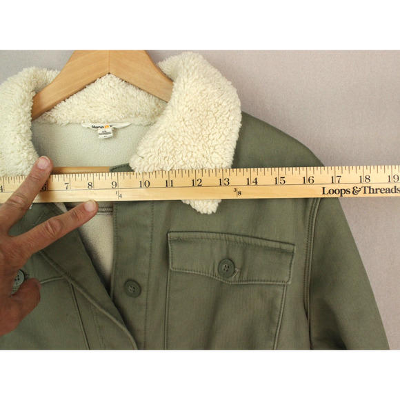 Hang Ten Women's Medium Coat Jacket Cotton Pockets Fleece Lined Buttoned - Picture 5 of 8